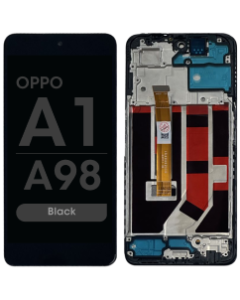 Refurbished - LCD Screen and Digitizer Assembly w/ Frame for Oppo A1 / A98 (2023) (Black)