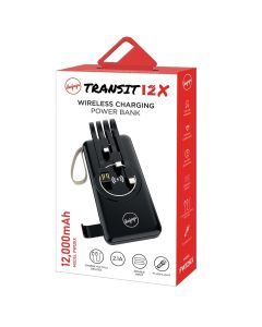 Deejays - 12,000MAH Transit12x Power Bank (Black)