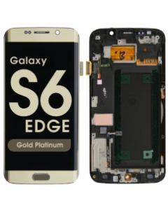 Refurbished - OLED Screen and Digitizer Assembly w/ Frame for Samsung Galaxy S6 Edge (G925) (Gold Platinum)