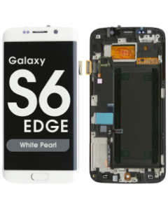 Refurbished - OLED Screen and Digitizer Assembly w/ Frame for Samsung Galaxy S6 Edge (G925) (White Pearl)