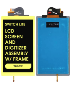 Refurbished - LCD Screen and Digitizer Assembly w/ Frame for Switch Lite (Yellow)