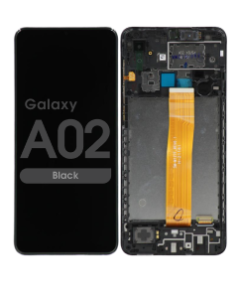 Service Pack - LCD Screen and Digitizer Assembly w/ Frame for Samsung Galaxy A02 (A022 / 2020) (Black)