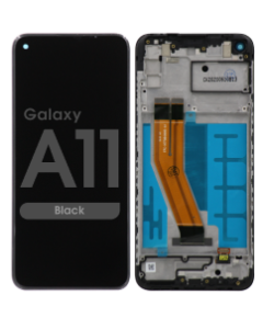 Premium - LCD Screen and Digitizer Assembly w/ Frame for Samsung Galaxy A11 (A115U / A115A) (Long Lens Version) (161.5 MM) (Black)