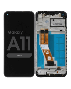 Premium - LCD Screen and Digitizer Assembly for Samsung Galaxy A11 (A115U / A115A) (Frame) (Short Lens Version) (159.5mm) (Black)