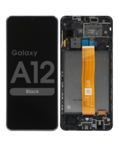 Premium - LCD Screen and Digitizer Assembly w/ Frame for Samsung Galaxy A12 (A125) (Black)