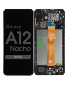 Service Pack - LCD Screen and Digitizer Assembly w/ Frame for Samsung Galaxy A12 Nacho (A127 / 2021) (Black)