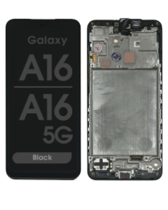Refurbished - OLED Screen and Digitizer Assembly w/ Frame for Samsung Galaxy A16 (A165 / 2024) A16 5G (A166 / 2024) (Black)
