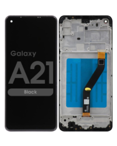 Refurbished - LCD Screen and Digitizer Assembly w/ Frame for Samsung Galaxy A21 (A215) (Black)