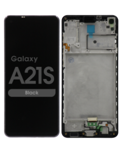 Premium - LCD Screen and Digitizer Assembly w/ Frame for Samsung Galaxy A21s (A217) (Black)