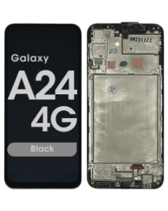 Refurbished - OLED Screen and Digitizer Assembly w/ Frame for Samsung Galaxy A24 4G (A245 / 2023) (Black)