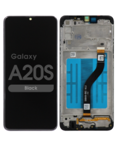 Premium - LCD Screen and Digitizer Assembly w/ Frame for Samsung Galaxy A20s (A207) (Black)