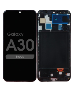 Refurbished - LCD Screen and Digitizer Assembly w/ Frame for Samsung Galaxy A30 (A305 / 2019) (Black)
