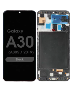 OEM Pull - OLED Display Assembly w/ frame for Samsung Galaxy A30 (A305 / 2019) (Grade C) (Black)