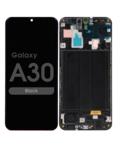 Premium - OLED Screen and Digitizer Assembly w/ Frame for Samsung Galaxy A30 (A305 / 2019) (Black)