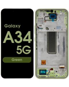 Refurbished - OLED Screen and Digitizer Assembly w/ Frame for Samsung Galaxy A34 5G (A346 / 2023) (Green)