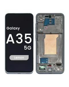 Refurbished - OLED Screen and Digitizer Assembly w/ Frame for Samsung Galaxy A35 5G (A356 / 2024) (Ice Blue)