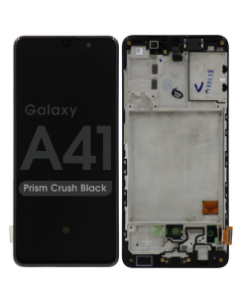 OLED Screen and Digitizer Assembly w/ Frame for Samsung Galaxy A41 (A415) (Prism Crush Black)