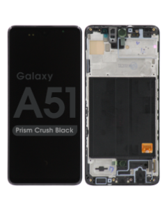 Premium - LCD Screen and Digitizer Assembly w/ Frame for Samsung Galaxy A51 (A515) (Prism Crush Black)
