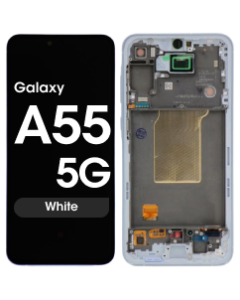 Premium - OLED Screen and Digitizer Assembly w/ Frame for Samsung Galaxy A55 5G (A556 / 2024) (White)