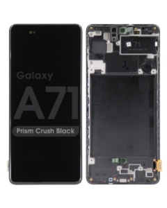 OLED Screen and Digitizer Assembly w/ Frame for Samsung Galaxy A71 (4G) (A715) (Prism Crush Black)