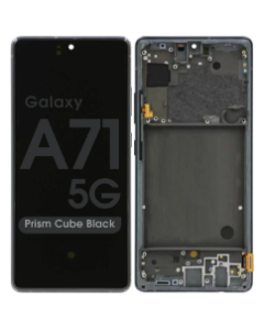 Premium - OLED Screen and Digitizer Assembly w/ Frame for Samsung Galaxy A71 5G (Non Verizon Version) (A716) (Prism Cube Black)
