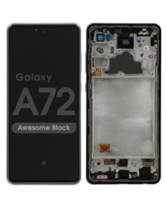 Refurbished - OLED Screen and Digitizer Assembly w/ Frame for Samsung Galaxy A72 (A725 / 2021) (Awesome Black)