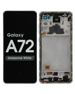 Refurbished - OLED Screen and Digitizer Assembly w/ Frame for Samsung Galaxy A72 (A725 / 2021) (Awesome White)