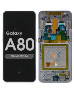 LCD Screen and Digitizer Assembly w/ Frame for Samsung Galaxy A80 (A805) (Ghost White)
