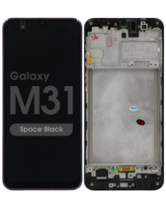 Refurbished - OLED Screen and Digitizer Assembly w/ Frame for Samsung Galaxy M31 (M315) (Space Black)