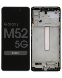 Refurbished - OLED Screen and Digitizer Assembly w/ Frame for Samsung Galaxy M52 5G (M526) (Black)