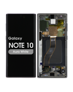Service Pack - OLED Screen and Digitizer Assembly w/ Frame for Samsung Galaxy Note 10 (N970) (Aura White)