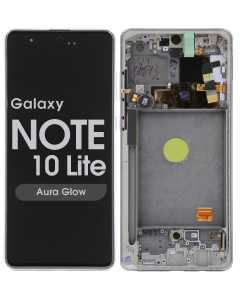 Service Pack - OLED Screen and Digitizer Assembly w/ Frame for Samsung Galaxy Note 10 Lite (N770) (Aura Glow)