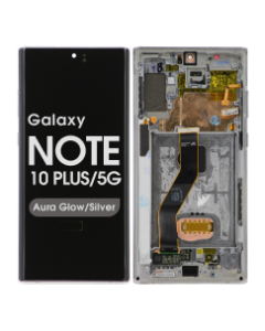 Aftermarket - Soft OLED Screen and Digitizer Assembly w/ Frame for Samsung Galaxy Note 10 Plus / 5G (N975 / N976) (Aura Glow / Silver)