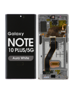 Aftermarket - Soft OLED Screen and Digitizer Assembly w/ Frame for Samsung Galaxy Note 10 Plus / 5G (N975 / N976) (Aura White)