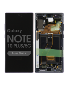 Service Pack - OLED Screen and Digitizer Assembly w/ Frame for Samsung Galaxy Note 10 Plus / 5G (N975 / N976) (Aura Black)