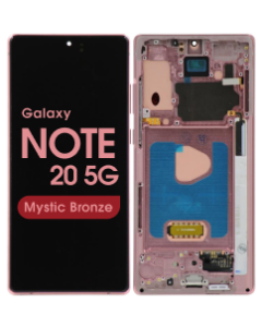 Aftermarket - Soft OLED Screen and Digitizer Assembly w/ Frame for Samsung Galaxy Note 20 5G (N980) (All Carriers Except Verizon 5G UW) (Mystic Bronze)