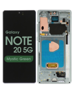 Aftermarket - Soft OLED Screen and Digitizer Assembly w/ Frame for Samsung Galaxy Note 20 5G (N980) (All Carriers Except Verizon 5G UW) (Mystic Green)