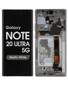 Service Pack - OLED Screen and Digitizer Assembly w/ Frame for Samsung Galaxy Note 20 Ultra 5G (N985 / N986) (All Carriers except Verizon 5G UW) (Mystic White)