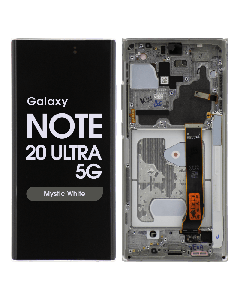 Refurbished - OLED Screen and Digitizer Assembly w/ Frame for Samsung Galaxy Note 20 Ultra 5G (N985 / N986) (Mystic White)