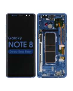 Refurbished - OLED Screen and Digitizer Assembly w/ Frame for Samsung Galaxy Note 8 (N950) (Deep Sea Blue)