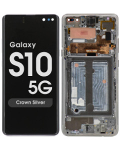 Refurbished - OLED Screen and Digitizer Assembly w/ Frame for Samsung Galaxy S10 5G (G977) (Crown Silver)