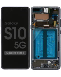 Service Pack - OLED Screen and Digitizer Assembly w/ Frame for Samsung Galaxy S10 5G (G977) (Majestic Black)