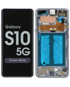 Service Pack - OLED Screen and Digitizer Assembly w/ Frame for Samsung Galaxy S10 5G (G977) (Crown Silver)