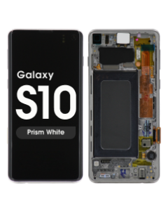Service Pack - OLED Screen and Digitizer Assembly w/ Frame for Samsung Galaxy S10 (G973) (Prism White)