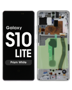 Service Pack - OLED Screen and Digitizer Assembly w/ Frame for Samsung Galaxy S10 Lite (G770) (Prism White)