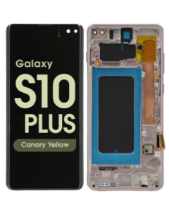 Refurbished - OLED Screen and Digitizer Assembly w/ Frame for Samsung Galaxy S10 Plus (G975) (Canary Yellow)