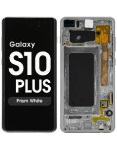 Refurbished - OLED Screen and Digitizer Assembly w/ Frame for Samsung Galaxy S10 Plus (G975) (Prism White)