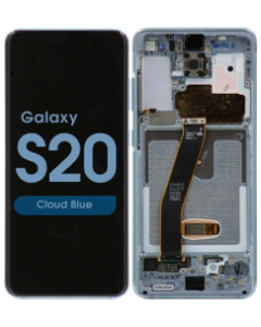 OEM Pull - OLED Screen and Digitizer Assembly w/ Frame for Samsung Galaxy S20 (All Carriers except Verizon 5G UW) (G980) (Grade B) (Cloud Blue)