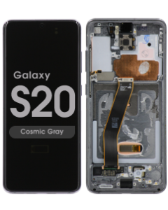 OEM Pull - OLED Screen and Digitizer Assembly w/ Frame for Samsung Galaxy S20 (All Carriers except Verizon 5G UW) (G980) (Grade C) (Cosmic Gray)