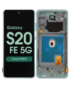 Refurbished - OLED Screen and Digitizer Assembly w/ Frame for Samsung Galaxy S20 FE 5G (G780 / G781) (Cloud Mint)